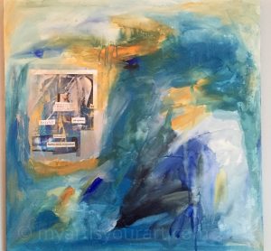 My Art is Your Art_ multimedia in blues and yellow by Jessica Ifshin